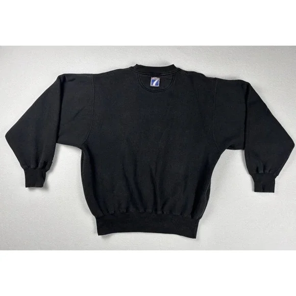 Vintage Logo 7 Houston Oilers NFL Sweatshirt Black Crewneck Size M 90s Retro
